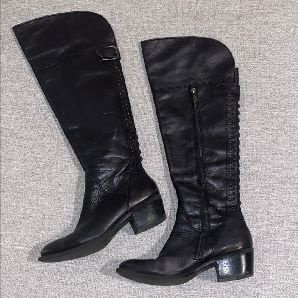 Leather Studded over the knee boots